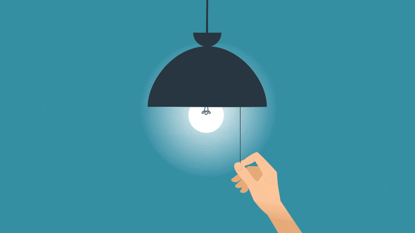 Image of person turning on and turning off light