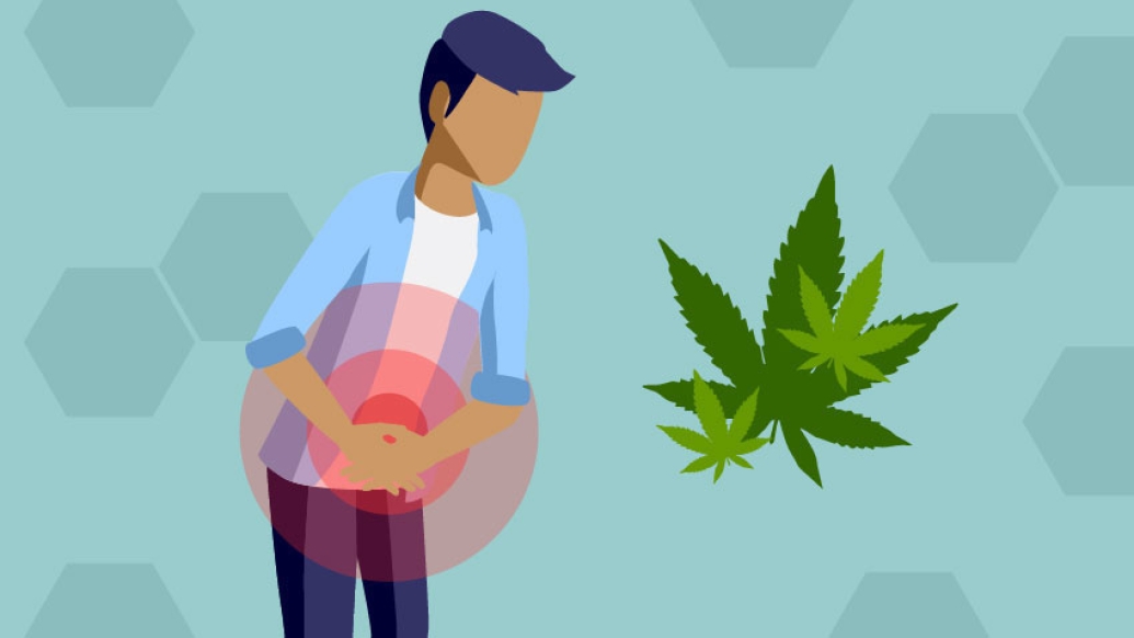 Photo with person and cannabis leaf