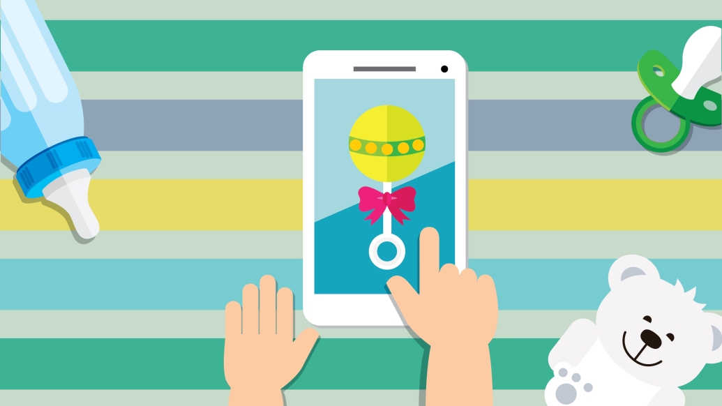 Graphic of a child having screen time