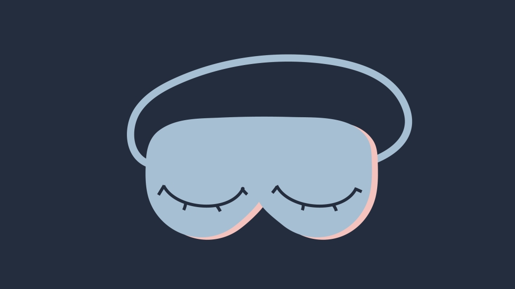 Sleep mask signifying the importance of sleep for achieving goals