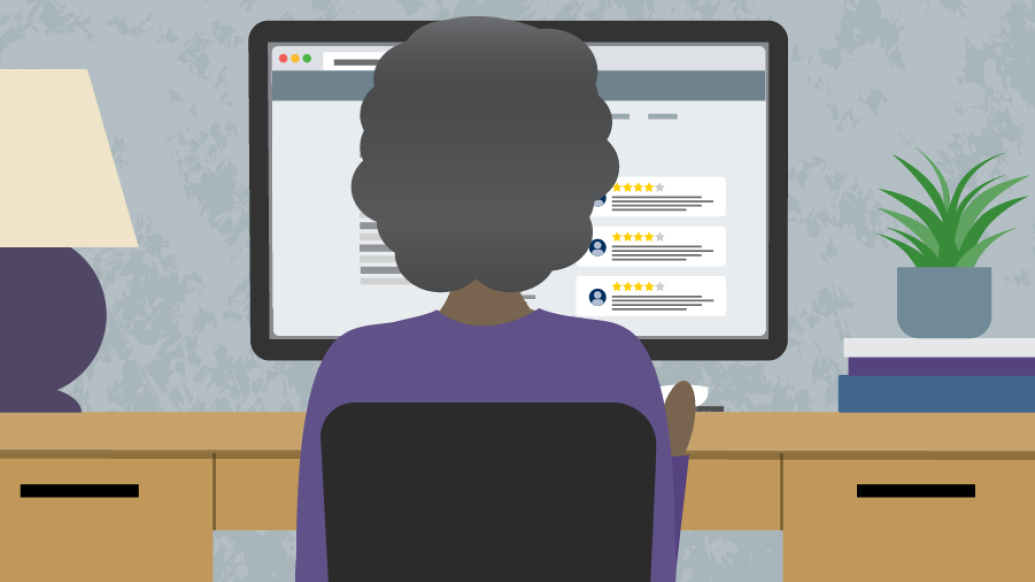 woman on computer in room