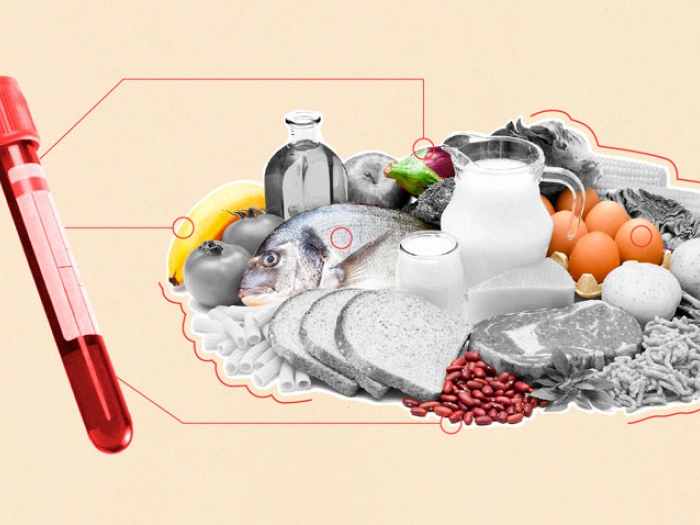 Food blood vial collage