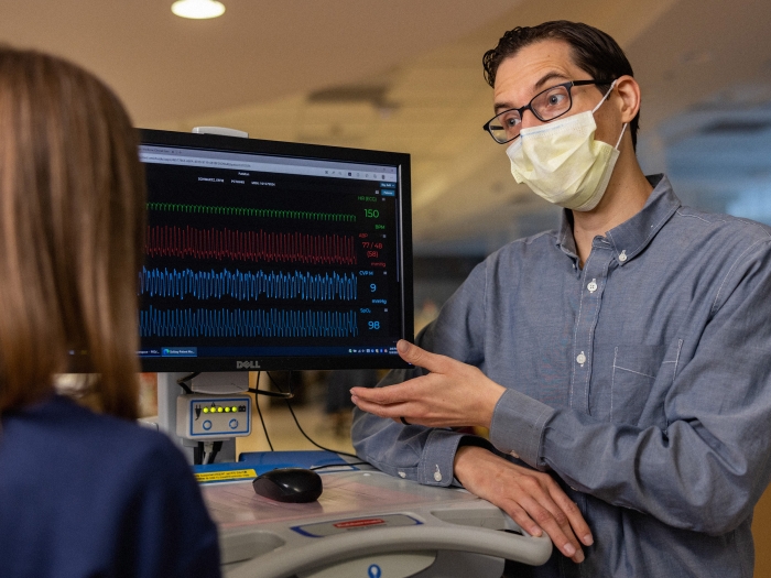 person talking about screen