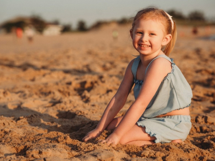little girl on beach