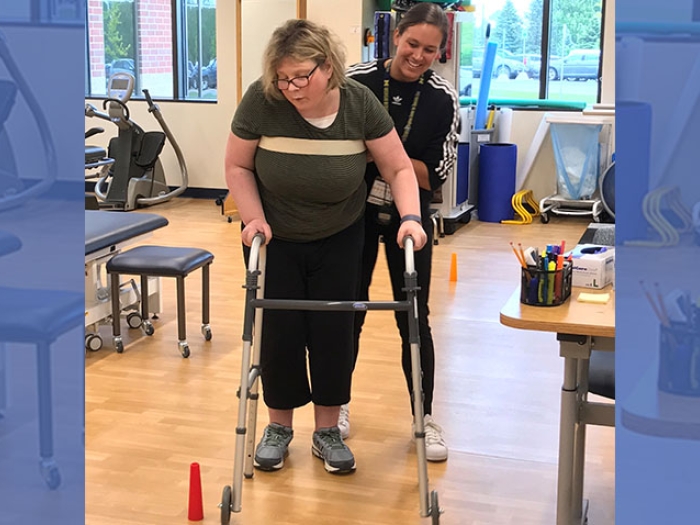 Patient with therapist