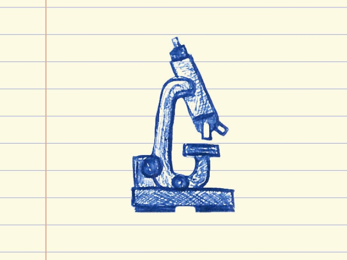 drawing of microscope on paper 