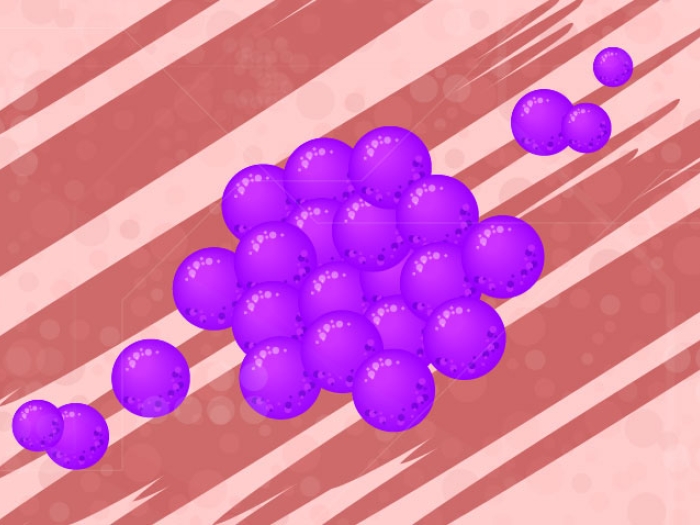 Staph infection on wound illustration
