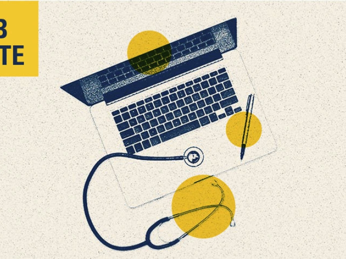 laptop stethoscope pen lab notes