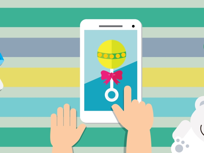 Graphic of a child having screen time