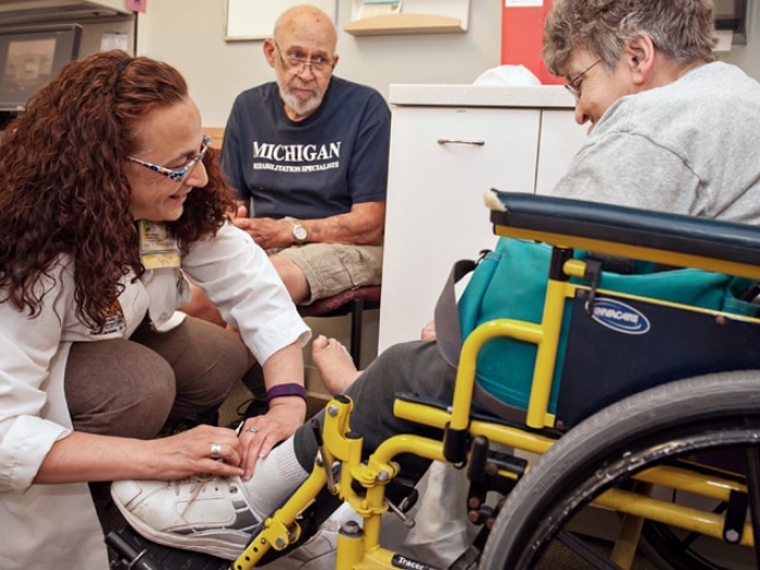 A patient being treated for peripheral artery disease