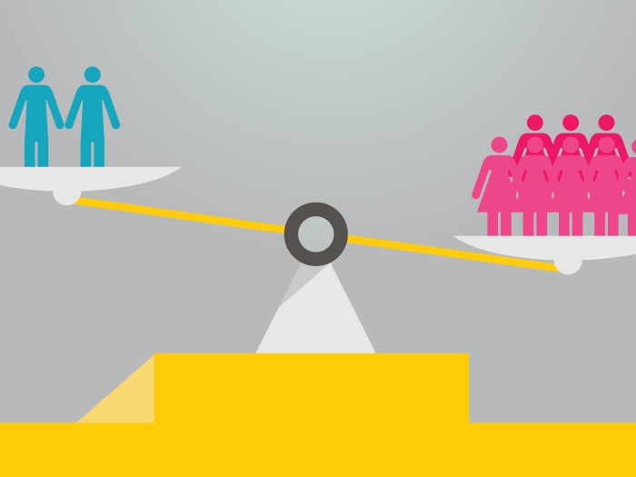 A scale showing that women make up 8 out of 10 cases of autoimmune disease