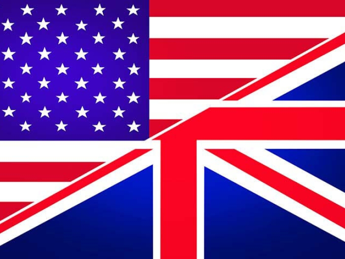 US and British flags