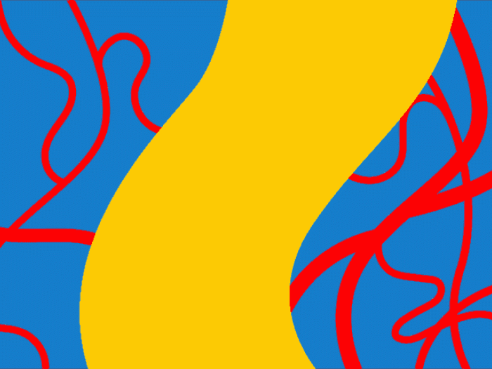 vein dna moving yellow blue red