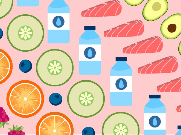 Graphic of food to include in a diabetic diet