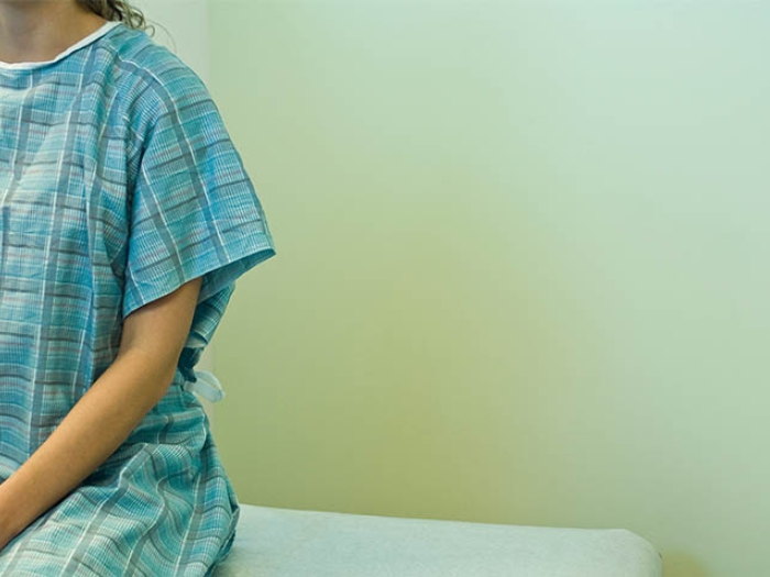 Female in gynocology room