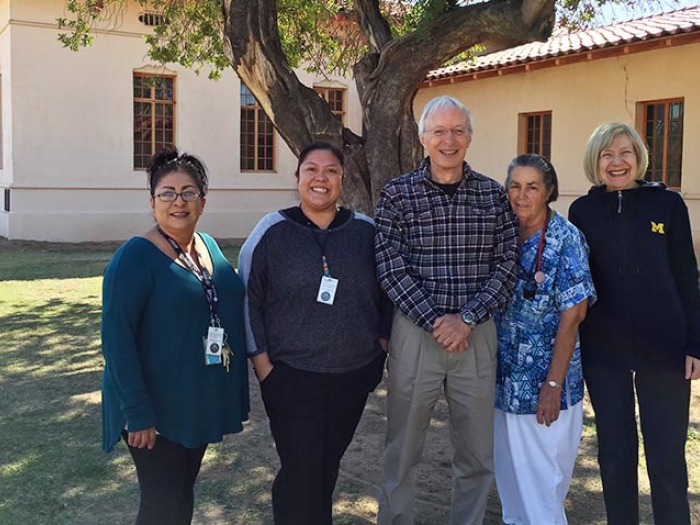Group of medical professionals outside