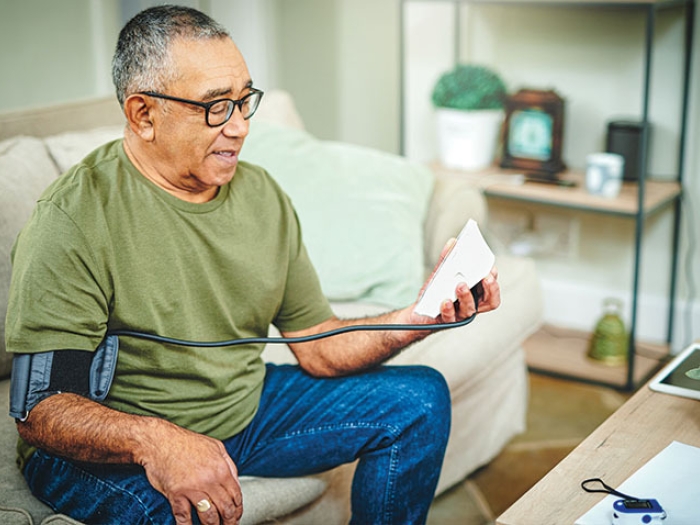 man couch blood pressure