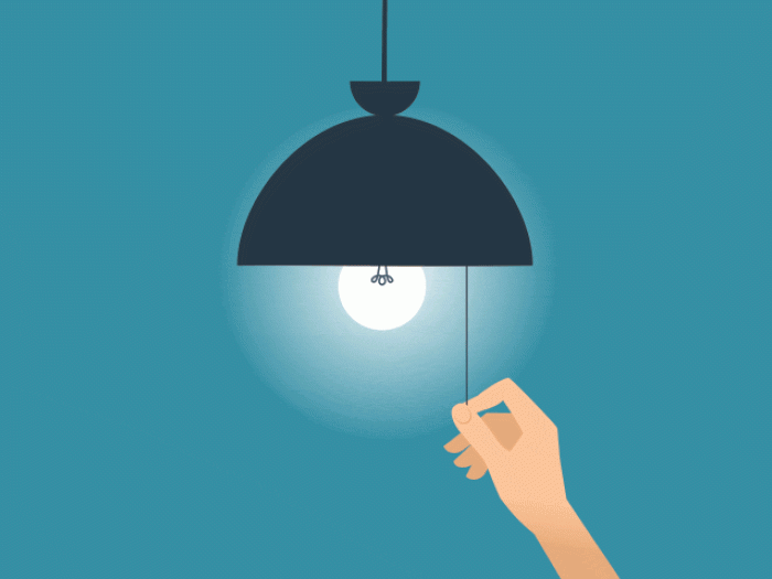 Image of person turning on and turning off light