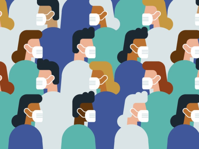 people drawn in masks 