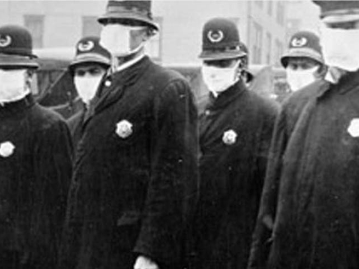 policeman in seattle in 1918 wearing masks