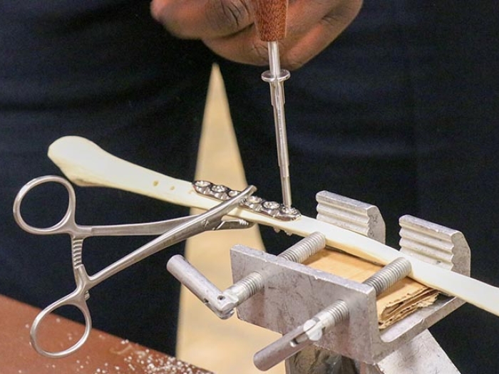 practicing surgical techniques 