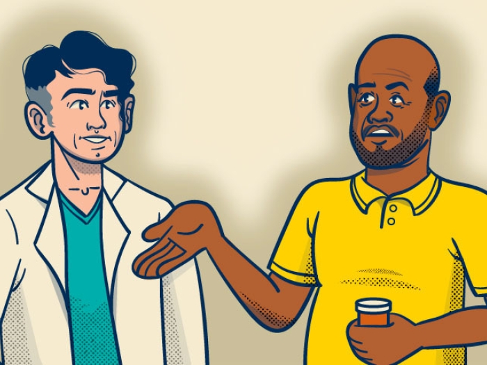 doctor and patient talking graphic